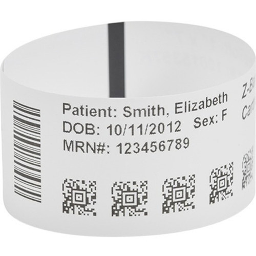 Zebra Z-Band UltraSoft Wristband Cartridge Kit White - 1 Width x 6 Length - Permanent Adhesive - Direct Thermal - White - - 300  10015358K