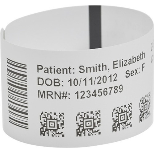 Zebra Z-Band UltraSoft Wristband Cartridge Kit White - 1 Width x 6 Length - Permanent Adhesive - Direct Thermal - White - - 300  10015358K