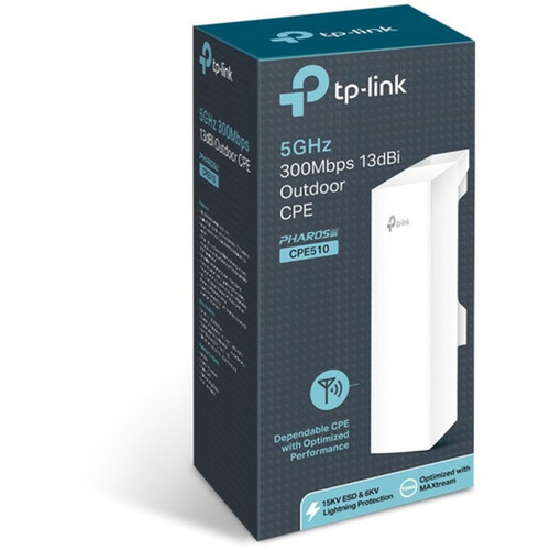 TP-Link CPE510 IEEE 80211n 300 Mbits Wireless Bridge - Outdoor - 585 GHz - 93 Mile Maximum Outdoor Range - 1 x Network RJ-45 - - CPE510