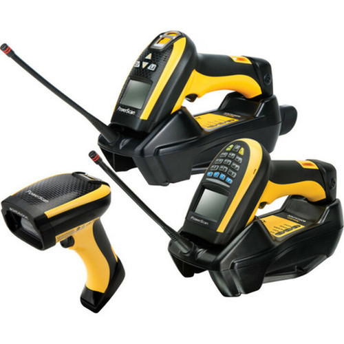 Datalogic PowerScan PM9100-D910RBK10 Handheld Barcode Scanner Kit - Wireless Connectivity - 1D -  Radio Frequency - Black Yellow PM9100-D910RBK10