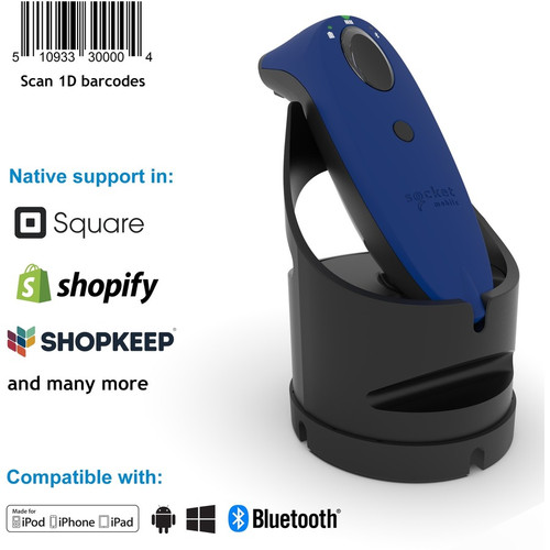 Socket Mobile SocketScan&reg; S700, Linear Barcode Scanner, Blue & Black Charging Dock - Wireless Connectivity - 1D - Imager - - Blue (Fleet Network)