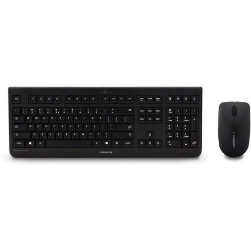 CHERRY DW 3000 Keyboard  Mouse - USB LPK Wireless RF 240 GHz Keyboard - 104 Key - English US - Black - USB Wireless RF Mouse - - - JD-0710EU-2