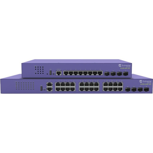Extreme Networks ExtremeSwitching X435-24P-4S Ethernet Switch - 24 Ports - Manageable - 2 Layer Supported - Modular - 4 SFP Slots - W (Fleet Network)