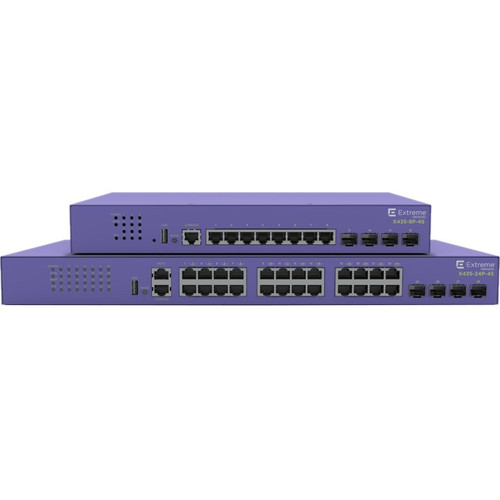Extreme Networks ExtremeSwitching X435-8P-4S Ethernet Switch - 8 Ports - Manageable - 2 Layer Supported - Modular - 4 SFP Slots - 124 (Fleet Network)