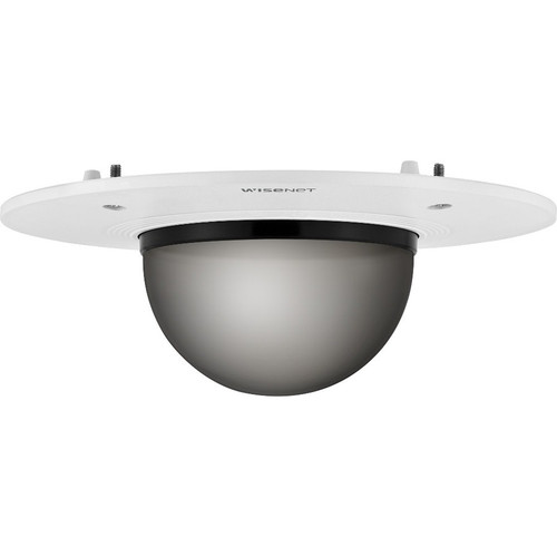 Wisenet SPB-FCD85W Smoked Dome Cover - Flush Mount - Indoor - Aluminum, Polycarbonate - White, Transparent Smoke (Fleet Network)