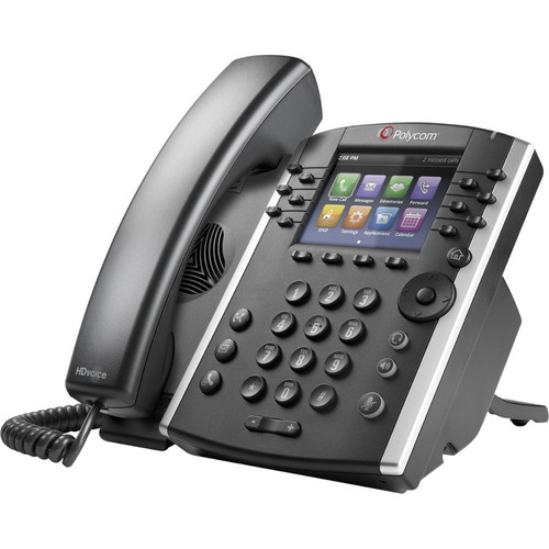 Poly VVX 411 IP Phone - Refurbished - Corded - Corded - Desktop - Black - 12 x Total Line - VoIP - 2 x Network (RJ-45) - PoE Ports (Fleet Network)