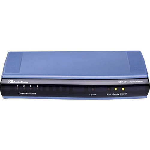 AudioCodes MediaPack 1xx MP-114 VoIP Gateway - 4 x FXO - Fast Ethernet - Table Top Wall Mountable Rack-mountable Shelf Mountable MP1144OSIPCER