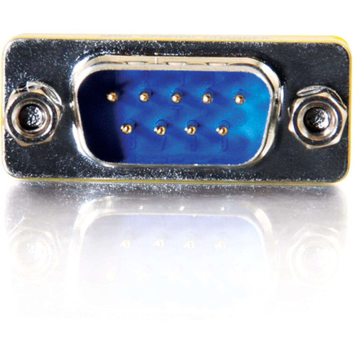 C2G DB-9 Mini Gender Changer - 1 Pack - 1 x 9-pin DB-9 Serial Male - 1 x 9-pin DB-9 Serial Male - Silver Yellow 02782