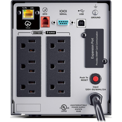 CyberPower Smart App Sinewave 750VA Mini-tower UPS - Mini-tower - AVR - 8 Hour Recharge - 330 Minute Stand-by - 120 V AC Input - 120 PR750LCD3C