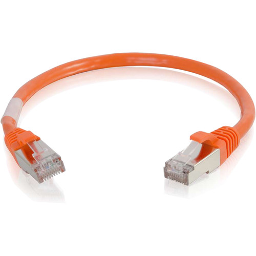 C2G 6in Cat6 Snagless Shielded (STP) Network Patch Cable - Orange - 6" Category 6 Network Cable for Network Device - First End: 1 x - (Fleet Network)