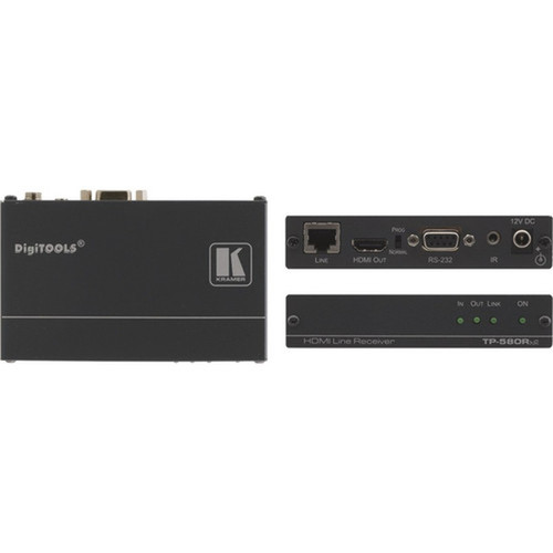 Kramer TP-580RXR Video Console - 1 Output Device - 59055 ft 180000 mm Range - 1 x Network RJ-45 - 1 x HDMI Out - Full HD - 1920 x TP-580RXR