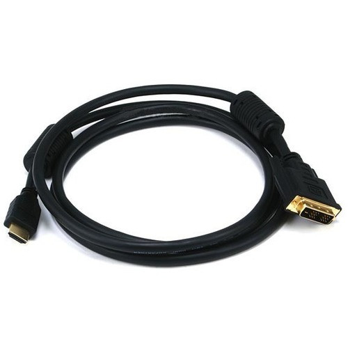 Monoprice 6ft 28AWG High Speed HDMI to DVI Adapter Cable w / Ferrite Cores - Black - 6 ft DVI/HDMI Video Cable for Projector, Gaming - (Fleet Network)