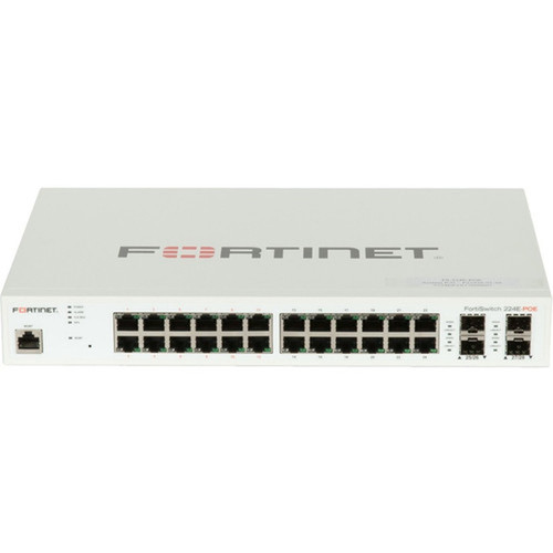 Fortinet FortiSwitch FS-224E-PoE Ethernet Switch - 24 Ports - Manageable - Gigabit Ethernet - 1000Base-X 101001000Base-T - 3 Layer FS-224E-POE