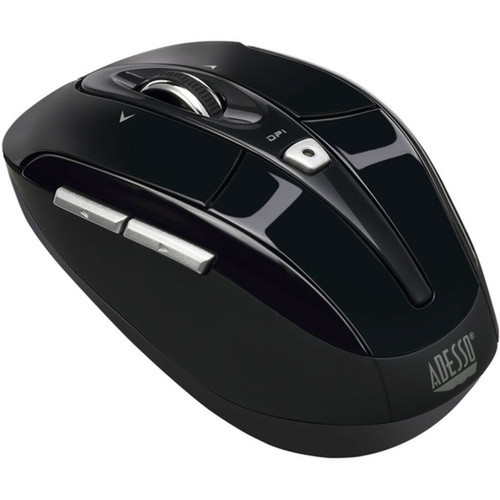 Adesso iMouse S60B - 24 GHz Wireless Programmable Nano Mouse - Optical - Wireless - Radio Frequency - 240 GHz - Black - USB - 1600 - IMOUSE S60B