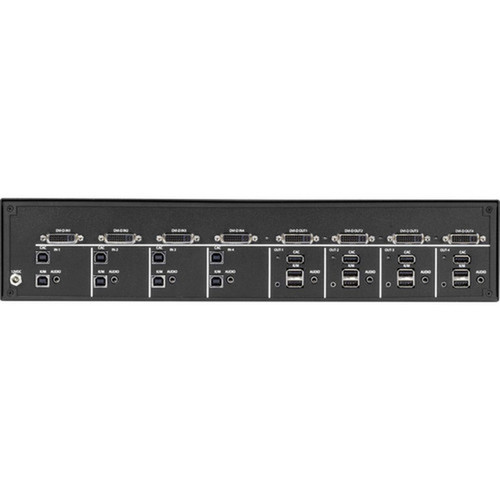 Black Box Secure KVM Matarix Switch NIAP 30 - 4 Computers - 4 Local Users - 3840 x 2160 - 20 x USB - 8 x DVI - TAA Compliant SS4P-DVI-4X4-UCAC