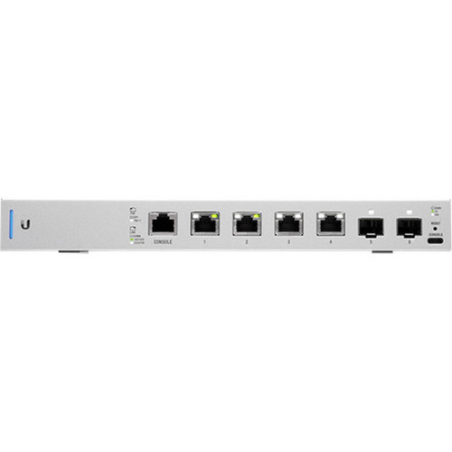 Ubiquiti 10 Gigabit 6-Port 8023bt UniFi Switch - 4 Ports - Manageable - 2 Layer Supported - Modular - Twisted Pair Optical Fiber - 1 US-XG-6POE