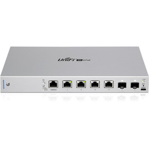Ubiquiti 10 Gigabit 6-Port 8023bt UniFi Switch - 4 Ports - Manageable - 2 Layer Supported - Modular - Twisted Pair Optical Fiber - 1 US-XG-6POE