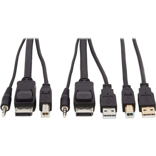 Tripp Lite KVM Cable - 6 ft KVM Cable for KVM Switch Computer - First End 1 x Mini-phone Audio - Male 1 x DisplayPort 12 Digital - P783-006-U