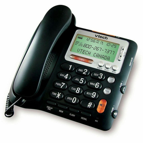 VTech CD1281 Standard Phone - Desktop Wall Mountable - Corded - Corded - Speakerphone - Hearing Aid Compatible CD1281