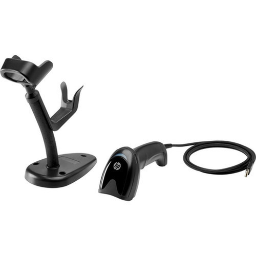 HP Engage Imaging Barcode Scanner II - Cable Connectivity - 1D 2D - Imager - Omni-directional - USB - Black - Stand Included - IP52 - 5YQ08AT