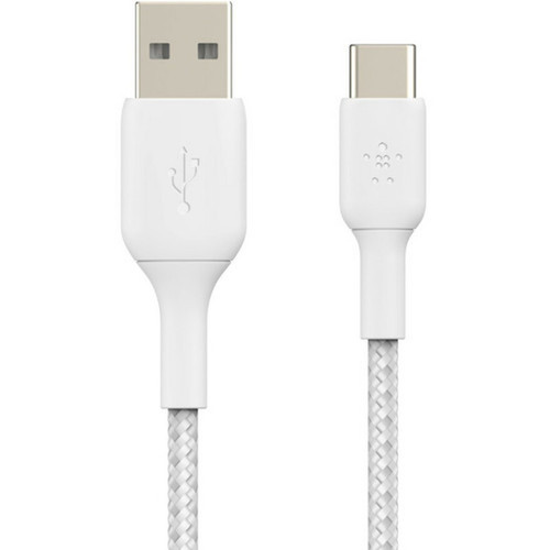 Belkin BoostCharge Braided USB-C to USB-A Cable 2 meter  66 foot White - 66 ft USBUSB-C Data Transfer Cable - First End USB A CAB002BT2MWH
