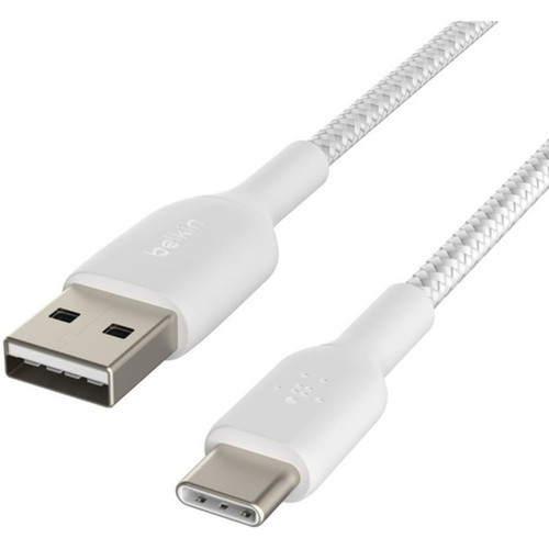 Belkin BoostCharge Braided USB-C to USB-A Cable 2 meter  66 foot White - 66 ft USBUSB-C Data Transfer Cable - First End USB A CAB002BT2MWH
