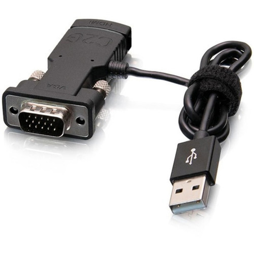 C2G VGA to HDMI Adapter - 15-pin HD-15 VGA - HDMI Digital Video - Black 29874