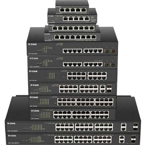 D-Link DGS-1100-08V2 Ethernet Switch - 8 Ports - Manageable - 2 Layer Supported - 494 W Power Consumption - Twisted Pair - Desktop - DGS-1100-08V2