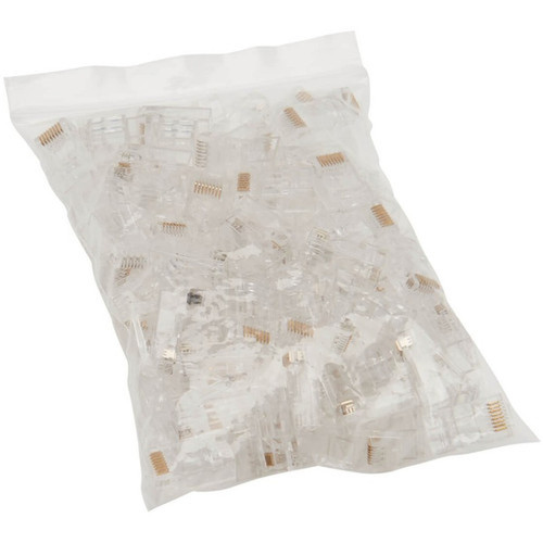 Tripp Lite Cat6 RJ45 Pass-Through UTP Modular Plug 100 Pack - 100 Pack - 1 x RJ-45 Network Male - Clear - TAA Compliant N232-100-UTP