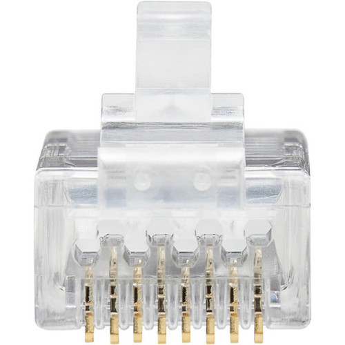 Tripp Lite Cat6 RJ45 Pass-Through UTP Modular Plug 100 Pack - 100 Pack - 1 x RJ-45 Network Male - Clear - TAA Compliant N232-100-UTP