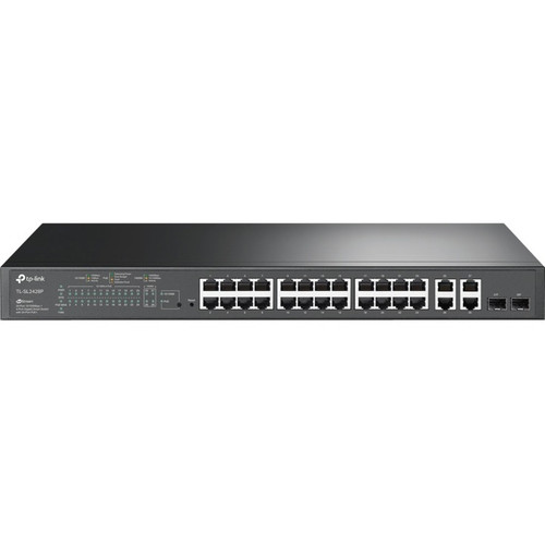 TP-Link 24-Port 10/100Mbps + 4-Port Gigabit Smart PoE+ Switch - 24 Ports - Manageable - 2 Layer Supported - 2 SFP Slots - 18.80 W - W (Fleet Network)