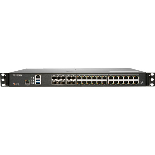 SonicWall NSA 3700 Network Security/Firewall Appliance - 24 Port - 10/100/1000Base-T, 10GBase-X - 10 Gigabit Ethernet - DES, 3DES, AES (Fleet Network)