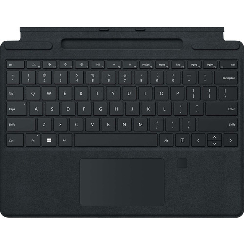 Microsoft Signature Keyboard/Cover Case for 13" Microsoft Surface Pro 8, Surface Pro X Tablet - Black - Alcantara Exterior Material (Fleet Network)