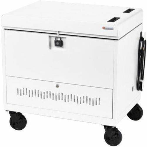 Bretford CUBE Toploader Cart with Caddies - 4 Casters - Steel Foam - 34 Width x 23 Depth x 33 Height - Arctic White - For 30 TVTL30CAD-AW
