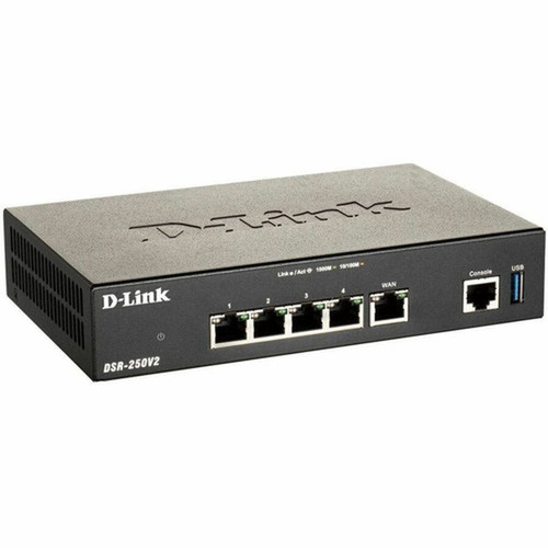 D-Link Unified Services VPN Router - for Small to Medium Business - 6 Ports - 4 RJ-45 Ports - 2 WAN Ports - Gigabit Ethernet - DSR-250V2