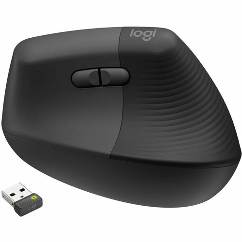 Logitech Lift Ergo Mouse - Optical - Wireless - Bluetooth/Radio Frequency - Graphite - USB - 4000 dpi - Scroll Wheel - 4 Button(s) - (Fleet Network)