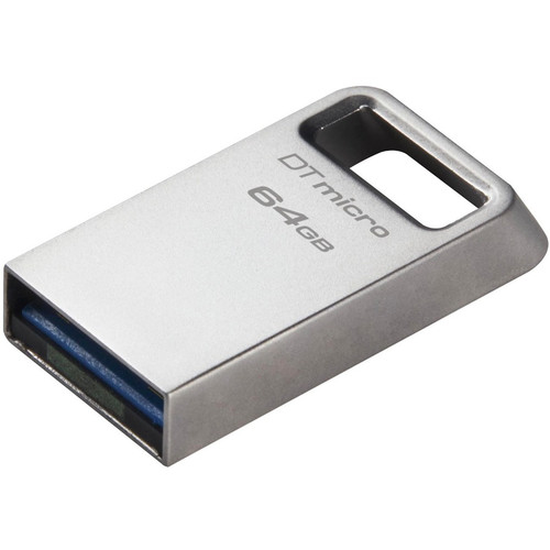 Kingston DataTraveler Micro USB Flash Drive - 64 GB - USB 3.2 (Gen 1) Type A - 200 MB/s Read Speed - Silver - 5 Year Warranty (Fleet Network)