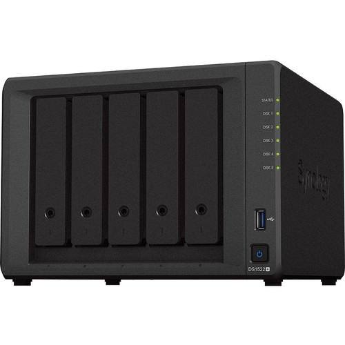 Synology DiskStation DS1522+ SAN/NAS Storage System - 1 x AMD R1600 Dual-core (2 Core) 2.60 GHz - 5 x HDD Supported - 0 x HDD - 5 x - (Fleet Network)