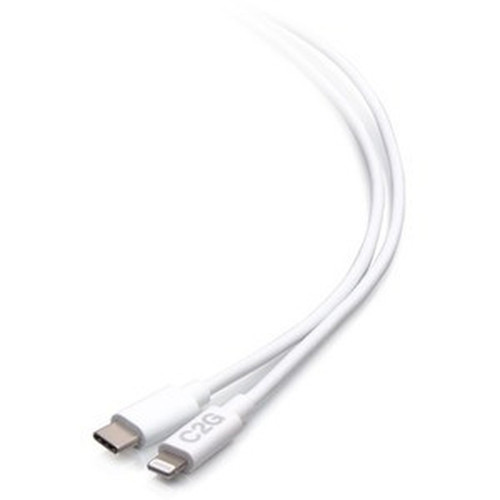 C2G 10ft USB-C Male to Lightning Male Sync and Charging Cable - White - 10 ft LightningUSB-C Data Transfer Cable for iPhone iPad - C2G54560