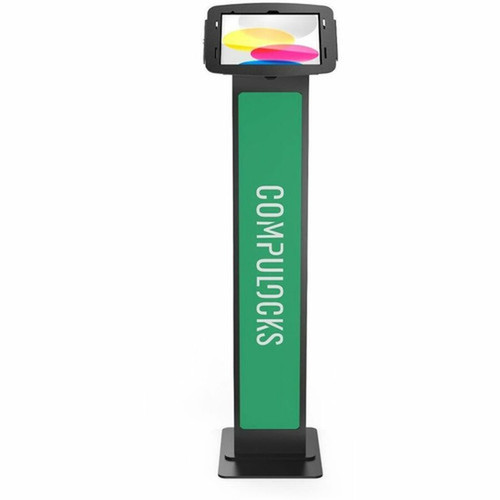 Compulocks iPad Enclosure Brandable Floor Stand - Space BrandMe - Up to 109 Screen Support - Floor Freestanding - Aluminum - Black 140B209IPDSB