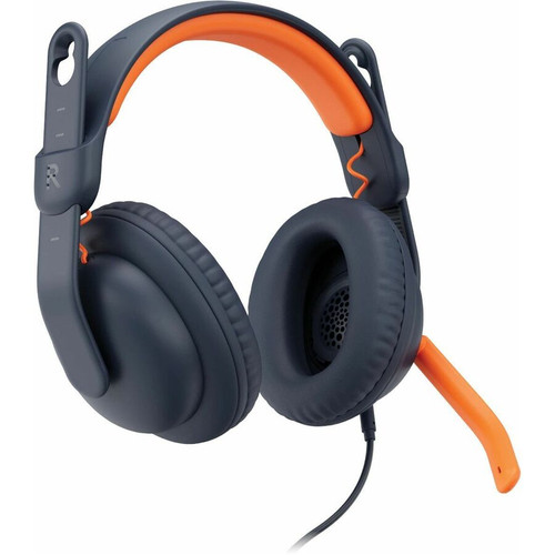 Logitech Zone Learn Headset - Stereo - Mini-phone (3.5mm) - Wired - On-ear - Binaural - Circumaural - 4.3 ft Cable - Noise Canceling - (Fleet Network)