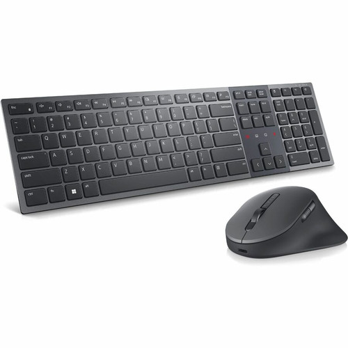 Dell Premier KM900 Keyboard and Mouse - USB Type A Scissors Wireless Bluetooth/RF 5.1 2.40 GHz Keyboard - Graphite - USB Type A Mouse (Fleet Network)