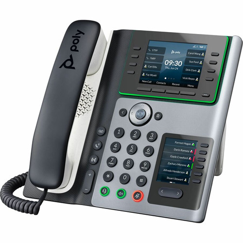 Poly Edge IP Phone - Corded - Corded - Desktop - 14 x Total Line - VoIP - 2 x Network (RJ-45) - PoE Ports (Fleet Network)