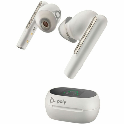 Poly Voyager Free 60+ UC Earset - Stereo, Mono - True Wireless - Bluetooth - 9.8 ft - 20 Hz - 20 kHz - Earbud - Binaural - In-ear - - (Fleet Network)