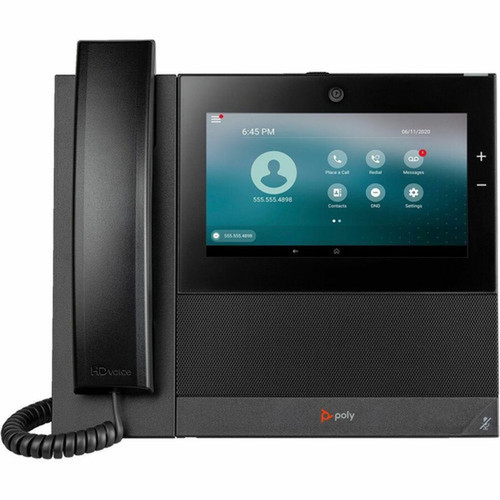 Poly CCX 700 IP Phone - Corded - CordedCordless - Wi-Fi Bluetooth - Desktop - Black - 24 x Total Line - VoIP - 7 LCD - 2 x Network 82Z83AA