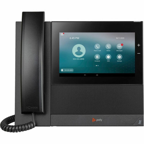 Poly CCX 600 IP Phone - Corded - CordedCordless - Bluetooth Wi-Fi - Desktop - Black - VoIP - 2 x Network RJ-45 - PoE Ports 82Z85AA