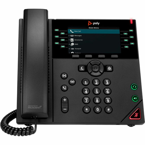 Poly VVX 450 IP Phone - Corded - Corded - Desktop, Wall Mountable - Black - VoIP - 2 x Network (RJ-45) - PoE Ports (Fleet Network)