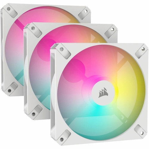 Corsair iCUE AR120 Digital RGB 120mm PWM Fan, Triple Pack, White - 3 Pack - 4.72" (120 mm) Maximum Fan Diameter - 3 x Fan(s) - 1670.7 (Fleet Network)