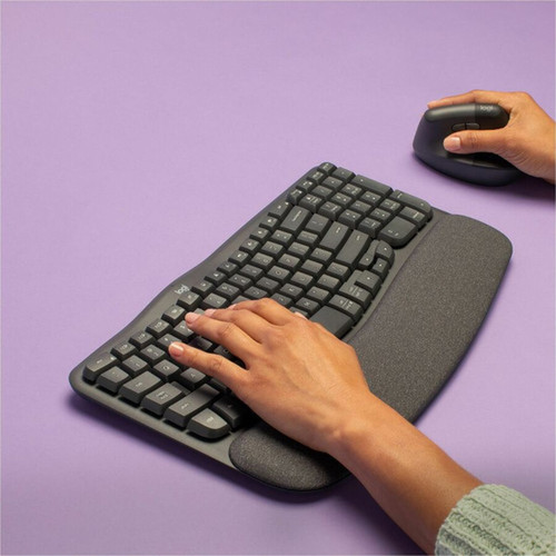 Logitech Wave Keys Keyboard - Wireless Connectivity - Bluetooth - 3281 ft 10000 mm - USB Interface - ChromeOS Windows 10 Windows 920-011898