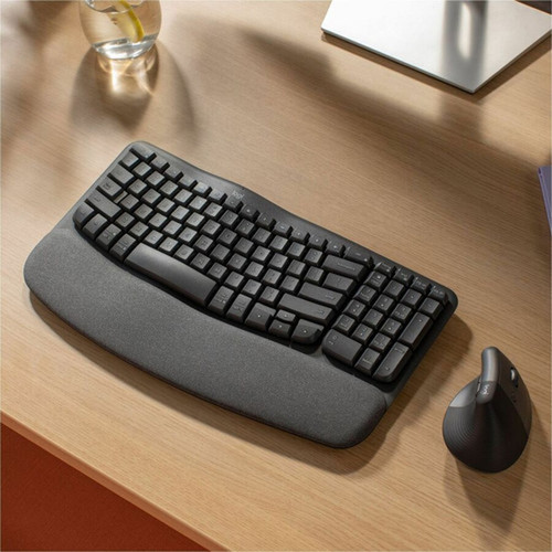 Logitech Wave Keys Keyboard - Wireless Connectivity - Bluetooth - 3281 ft 10000 mm - USB Interface - ChromeOS Windows 10 Windows 920-011898